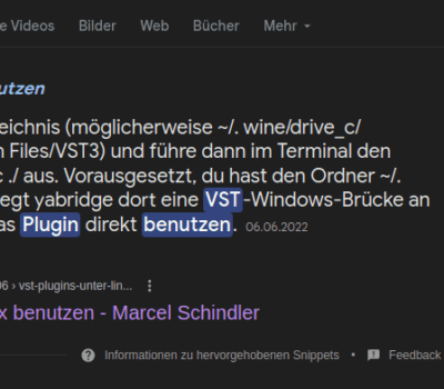 Quellenangabe von KI zum Thema VST in Linux benutzen.