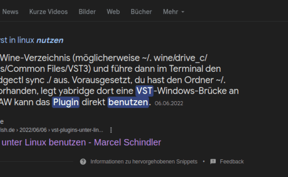 Quellenangabe von KI zum Thema VST in Linux benutzen.