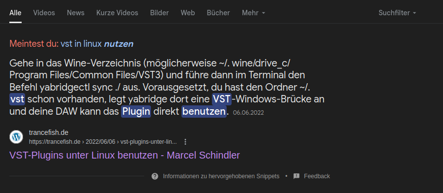 Quellenangabe von KI zum Thema VST in Linux benutzen.