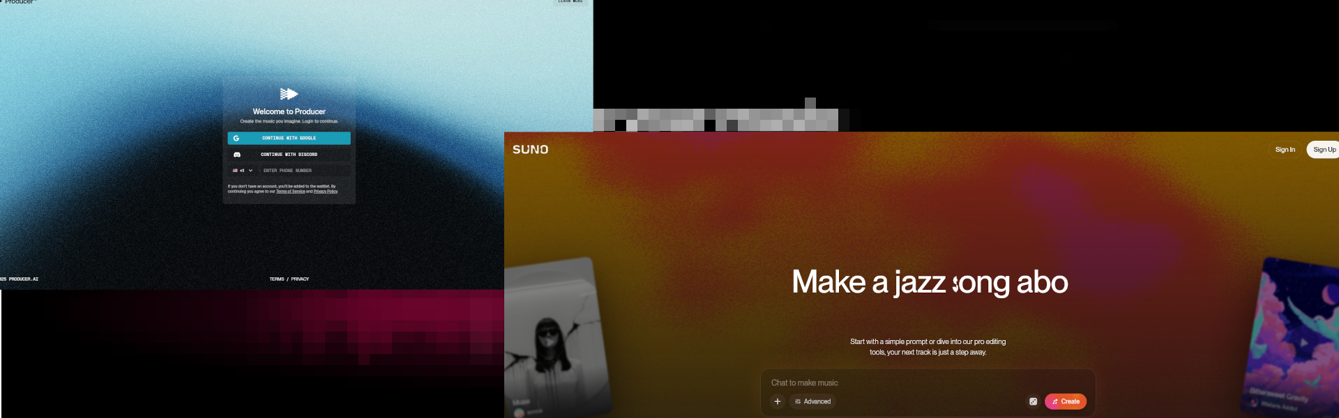 Screenshots Suno Riffusion